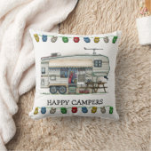 かわいいRVのヴィンテージの第5車輪のキャンピングカー旅行トレーラー クッション (ブランケット)