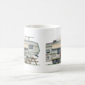 かわいいRVのヴィンテージの第5車輪のキャンピングカー旅行トレーラー コーヒーマグカップ (中央)