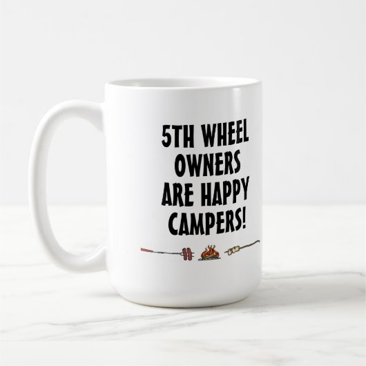 かわいいRVのヴィンテージの第5車輪のキャンピングカー旅行トレーラー コーヒーマグカップ (左)