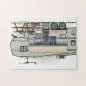 かわいいRVのヴィンテージの第5車輪のキャンピングカー旅行トレーラー ジグソーパズル (横)