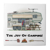 かわいいRVのヴィンテージの第5車輪のキャンピングカー旅行トレーラー タイル (正面)