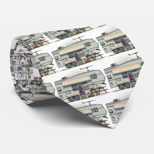 かわいいRVのヴィンテージの第5車輪のキャンピングカー旅行トレーラー ネクタイ (ロール)