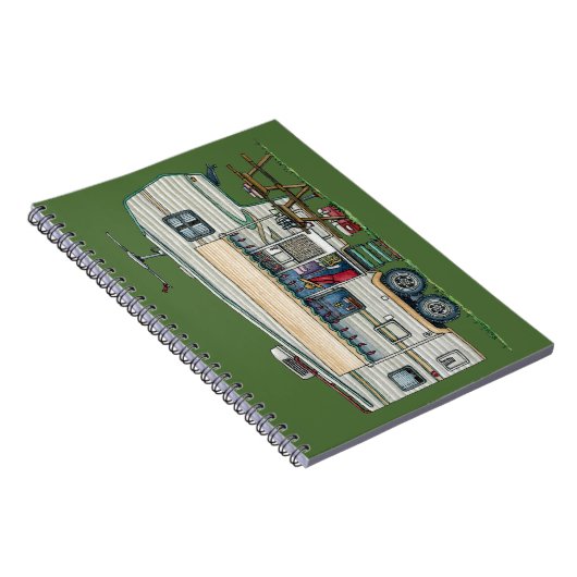 かわいいRVのヴィンテージの第5車輪のキャンピングカー旅行トレーラー ノートブック (右側)