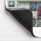 かわいいRVのヴィンテージの第5車輪のキャンピングカー旅行トレーラー マウスパッド (コーナー)