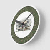 かわいいRVのヴィンテージの第5車輪のキャンピングカー旅行トレーラー ラウンド壁時計 (傾斜)