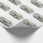 かわいいRVのヴィンテージの第5車輪のキャンピングカー旅行トレーラー ラッピングペーパー (角)