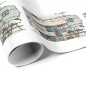 かわいいRVのヴィンテージの第5車輪のキャンピングカー旅行トレーラー ラッピングペーパー (ロールコーナー)