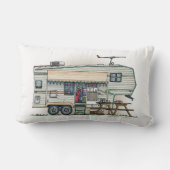 かわいいRVのヴィンテージの第5車輪のキャンピングカー旅行トレーラー ランバークッション (裏面)