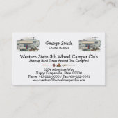 かわいいRVのヴィンテージの第5車輪のキャンピングカー旅行トレーラー 名刺 (正面)