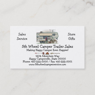 かわいいRVのヴィンテージの第5車輪のキャンピングカー旅行トレーラー 名刺