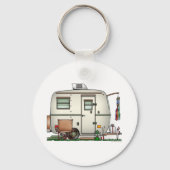 かわいいRVヴィンテージガラス卵キャンパー旅行トレーラー キーホルダー (正面)