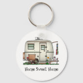 かわいいRVヴィンテージガラス卵キャンパー旅行トレーラー キーホルダー (正面)