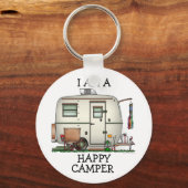 かわいいRVヴィンテージガラス卵キャンパー旅行トレーラー キーホルダー (正面)