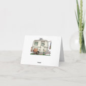 かわいいRVヴィンテージガラス卵キャンパー旅行トレーラー サンキューカード (裏面)