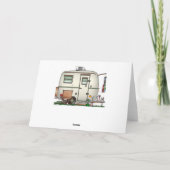 かわいいRVヴィンテージガラス卵キャンパー旅行トレーラー シーズンカード (裏面)