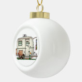 かわいいRVヴィンテージガラス卵キャンパー旅行トレーラー セラミックボールオーナメント (右)