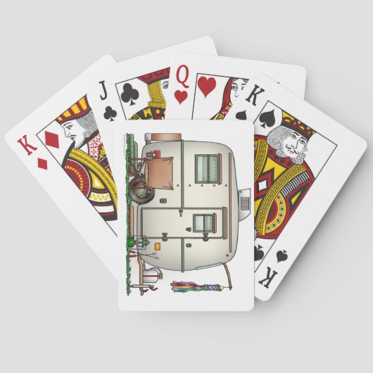 かわいいRVヴィンテージガラス卵キャンパー旅行トレーラー トランプ (裏面)