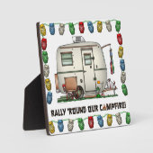 かわいいRVヴィンテージガラス卵キャンパー旅行トレーラー フォトプラーク (正面)