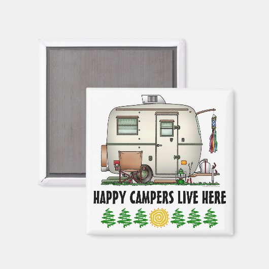 かわいいRVヴィンテージガラス卵キャンパー旅行トレーラー マグネット (正面/裏面)