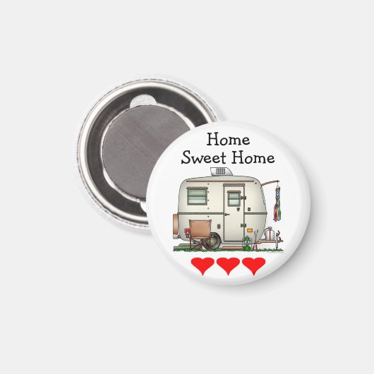 かわいいRVヴィンテージガラス卵キャンパー旅行トレーラー マグネット (正面/裏面)