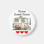 かわいいRVヴィンテージガラス卵キャンパー旅行トレーラー マグネット (正面)