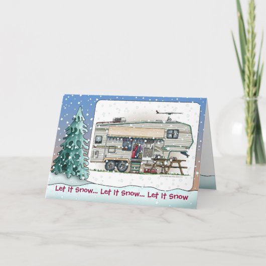 かわいいRVヴィンテージ第五ホイールキャンパートレーラー シーズンカード (正面)