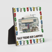 かわいいRVヴィンテージ第5輪キャンパー走行トレーラー フォトプラーク (正面)