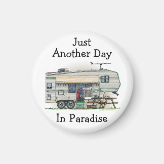 かわいいRVヴィンテージ第5輪キャンパー走行トレーラー マグネット