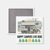 かわいいRVヴィンテージ第5輪キャンパー走行トレーラー マグネット (正面/裏面)