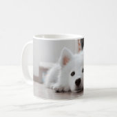 かわいいsamoyedの子犬 コーヒーマグカップ (正面左)