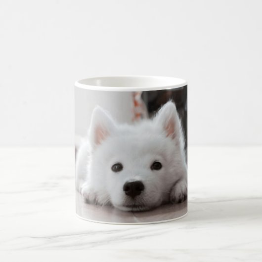 かわいいsamoyedの子犬 コーヒーマグカップ (中央)