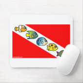 かわいいScubadorableの飛び込みの旗 マウスパッド (マウス)