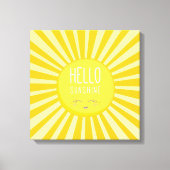 かわいいSKY明るいはっきりした黄色の笑顔の太陽の光 キャンバスプリント (正面)
