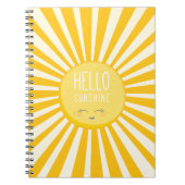 かわいいSKY明るいはっきりした黄色の笑顔の太陽の光 ノートブック (正面)