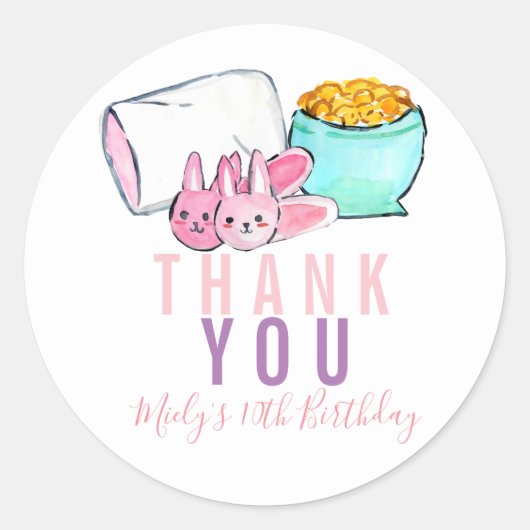 かわいいsleepoverのスランバー・パーティーの誕生日のステッカー ラウンドシール (正面)