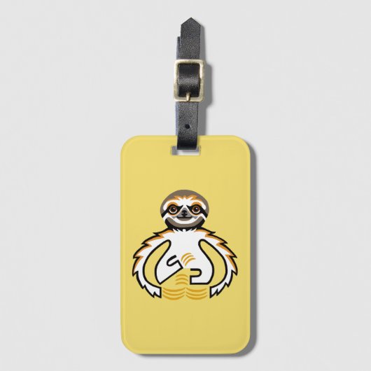 かわいいSLOTH – 野生生物 – 自然 – 黄色 ラゲッジタグ (正面縦)