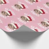 かわいいSlothyのクリスマスの怠惰のクリスマスの包装紙 ラッピングペーパー (角)