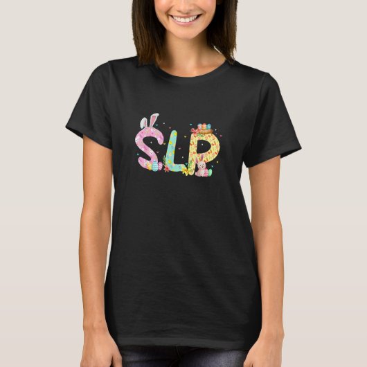 かわいいSlp言語病理学者かわいいバニーEa Tシャツ (正面)