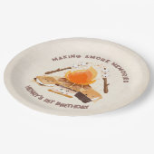 かわいいS'moreおもしろいキャンプファイア1st誕生日紙プレート ペーパープレート (アングル)