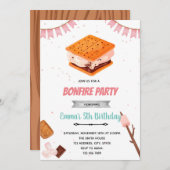 かわいいs'moreパーティの招待状 招待状 (正面/裏面)