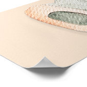 かわいいSPinkベビーゾウ水彩イラストレーション ポスター (角)