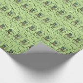 かわいいsqueeのラマのクリスマスの編み物のかぎ針編みのソックス ラッピングペーパー (角)