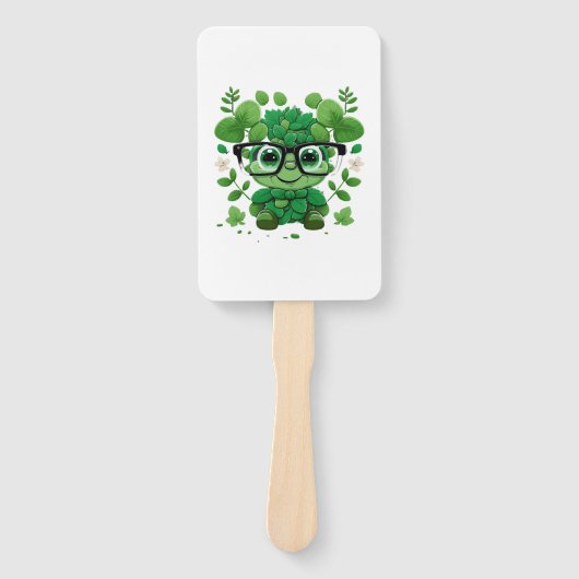 かわいいst patricks dayかわいいシャムロック眼鏡 ハンドファン (正面)