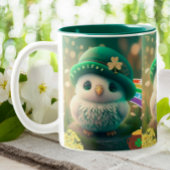 かわいいSt patricks dayベビーフクロウパーソナライズされた ツートーンマグカップ