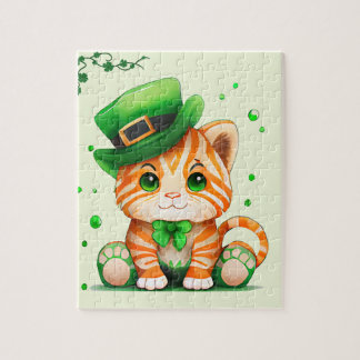 かわいいSt patricks day猫 ジグソーパズル