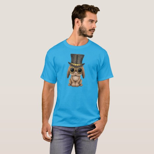 かわいいSteampunkのベビーのバニーウサギ Tシャツ (正面フル)