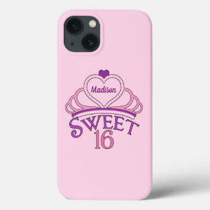 かわいいSweet sixteen誕生日ガールピパーソナライズされたンク iPhone 13ケース