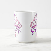 かわいいSweet sixteen誕生日ガールピンクパーソナライズされたク コーヒーマグカップ (中央)
