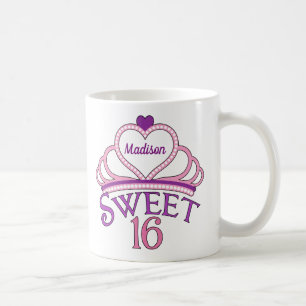 かわいいSweet sixteen誕生日ガールピンク16モノグラム コーヒーマグカップ