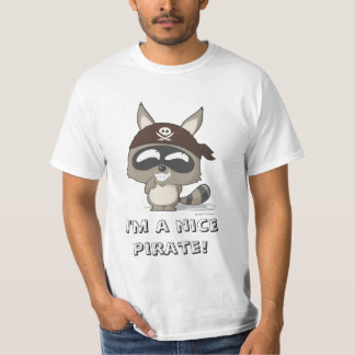 かわいいTシャツの海賊アライグマのマンガのキャラクタのティー Tシャツ
